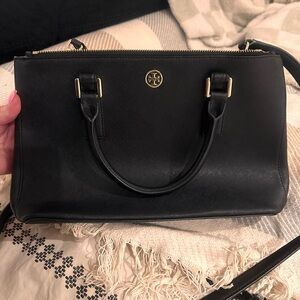 Tory Burch medium Robinson satchel Black Leather Handbag
